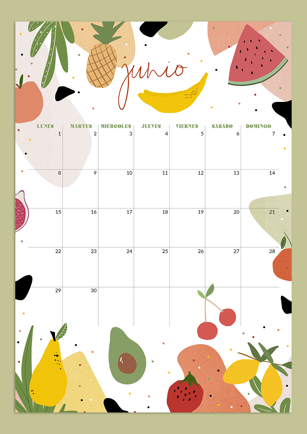 El Calendario De Junio calendario de junio: imprimible y fondo - MLC Estudio | Inspiración y  diseño para tu día a día