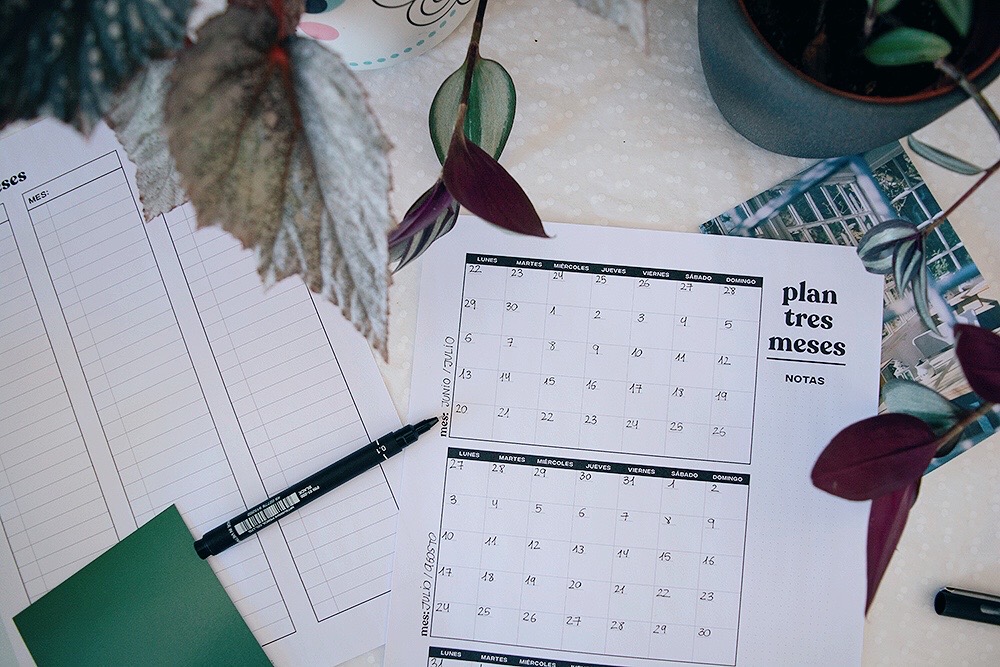 planificador trimestral imprimible