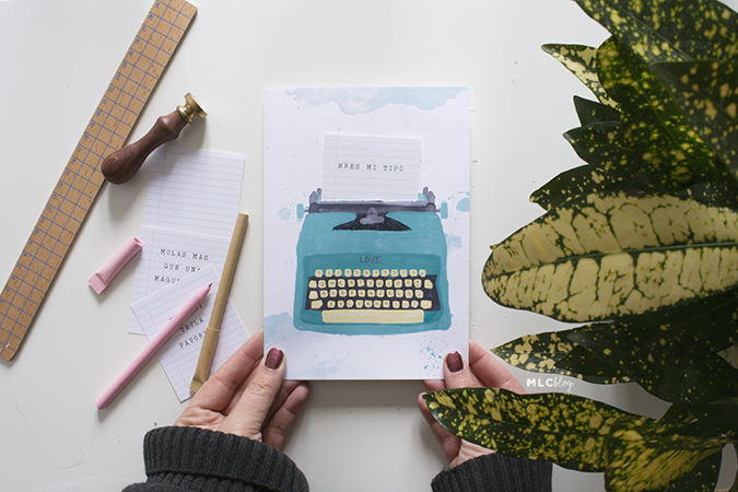 tarjeta máquina de escribir