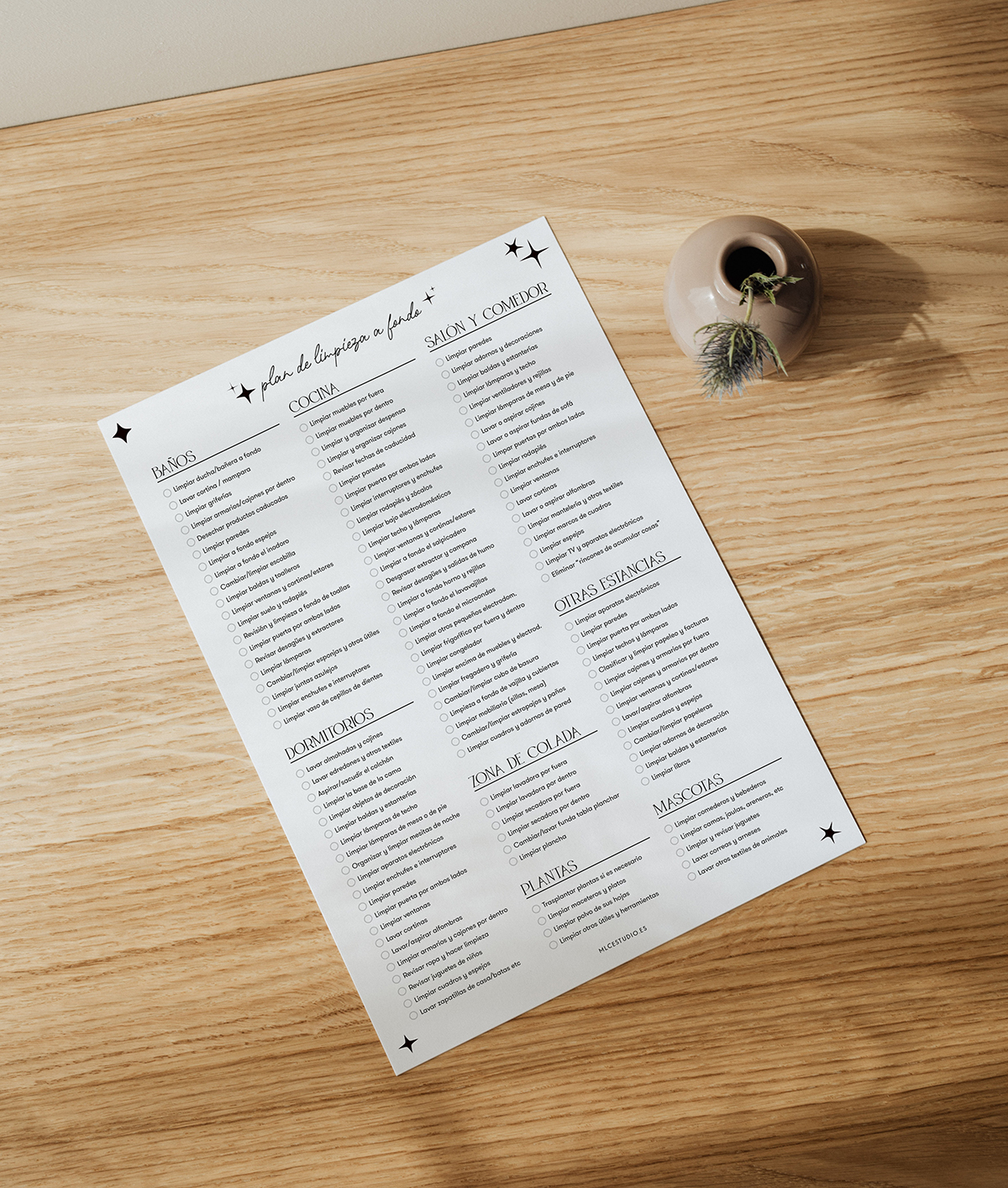 imprimible planificador de limpieza