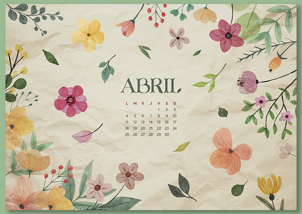 calendario abril 2022 imprimible y fondo de pantalla | MLC Estudio |  Bloglovin'